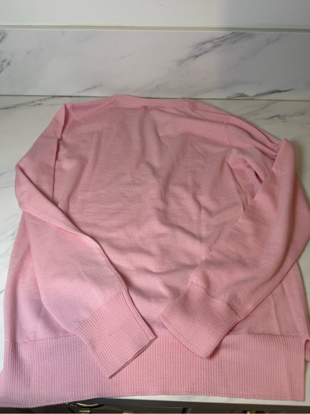 Tory Burch baby pink gold button cardigan - Picture 7 of 9